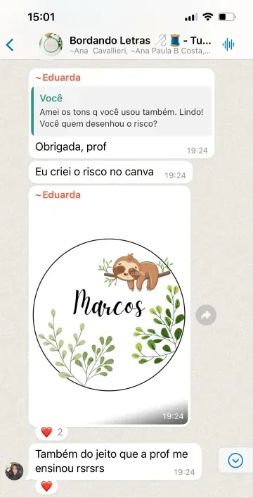 Depoimento de aluna