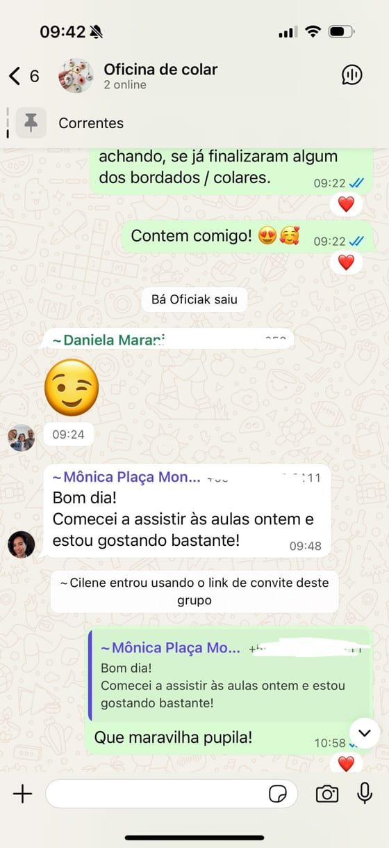 Depoimento de aluna